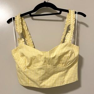Zara Yellow Gingham tank